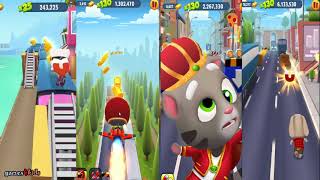 4 split gameplay - TALKING TOM GOLD RUN - Tom Angela Ben King Tom