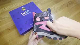 Ботинки Djoy черные с розовым 059