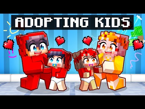 Cash and Mia ADOPT KIDS in Minecraft!