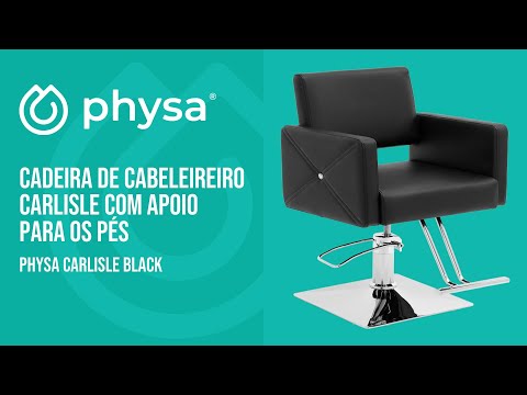 vídeo - Cadeira de cabeleireiro Carlisle com apoio para os pés - 45 - 55 cm - 150 kg - preto