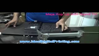 Meja Pop Up counter With Bracket TV