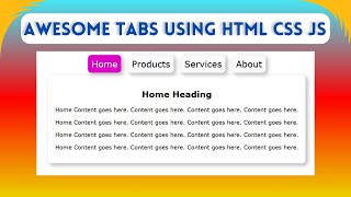 Tabs creation for Website | HTML CSS JavaScript ⁨#coding #htmlcss #programming #webdesign #code #js