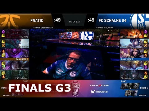 Fnatic vs FC Schalke 04 - Game 3 | Grand Finals S8 EU LCS Summer 2018 | FNC vs S04 G3