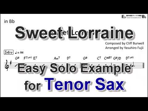 Sweet Lorraine - Easy Solo Example for Tenor Sax