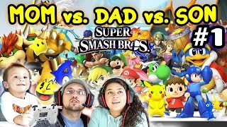 Lets Play Super Smash Bros 4 WiiU - Mom vs. Dad vs. Chase (BATTLE MODE FINALLY!) (Amiibo)