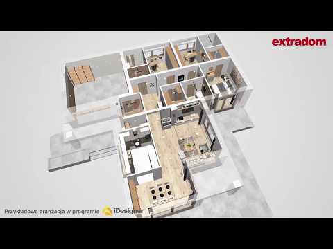 Projekt domu parterowego - dom Arteo BSE1083- 100-150 m² - spacer 3D