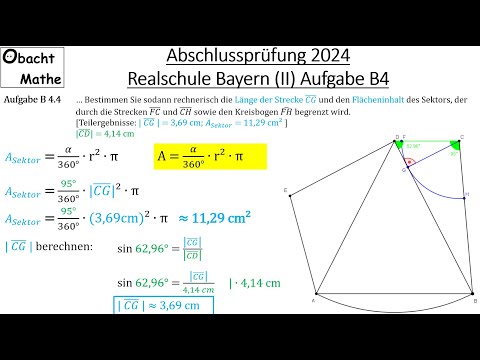 Final Math Exam 2024 | Realschule Bayern | Group 2/3 | Task B4: Calculated #observemath