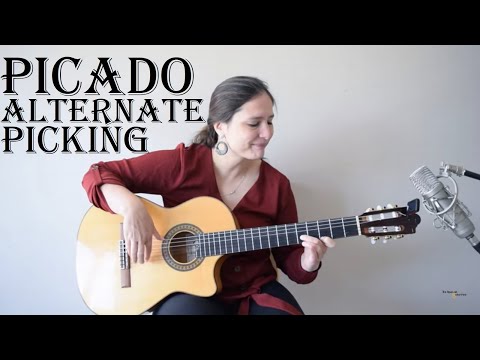 Play lead on flamenco guitar: Picado alternate picking exercises