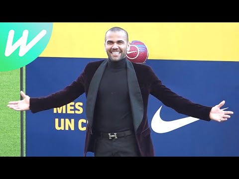 Barefooted Dani Alves presented at Barcelona | La Liga | 2021/22