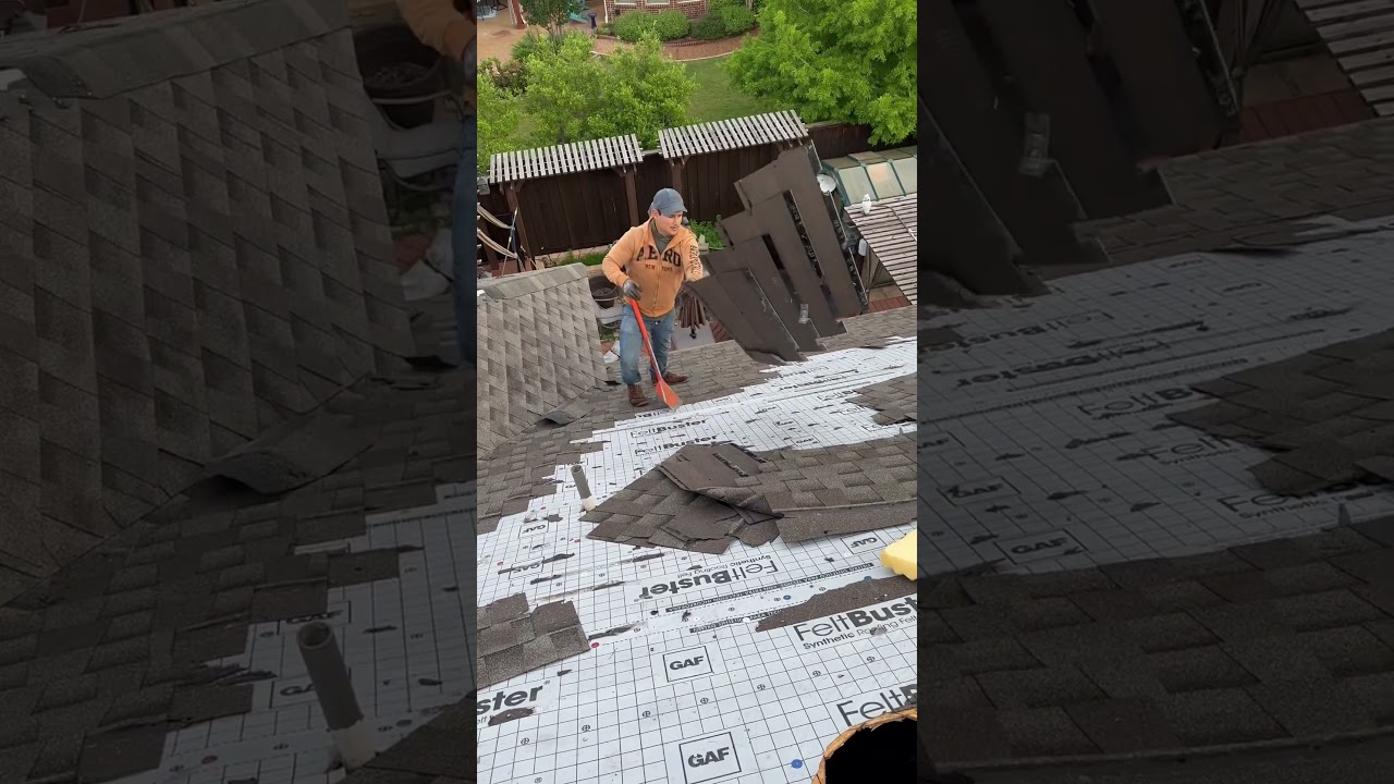 Remove old shingles 🙌🏻#roofer #roofingmaterial #construction #roofs #viral #roof #roofers