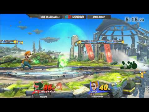 Come on and Ban #41 - Winner Ro32: GPL|Gpik (Mr. Game & Watch) vs T17|SuperOven (Luigi)