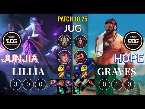 EDG JunJia Lillia vs EDG Hope Graves Jungle - KR Patch 10.25