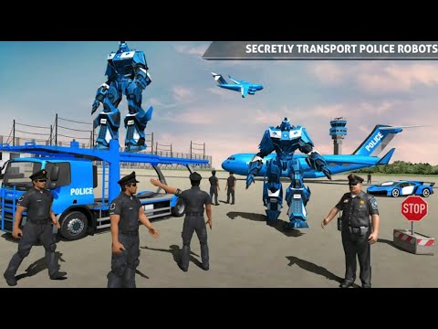 police robot car transporter | #gaming #game  #robotgame  #robotfighting | us police robot car game