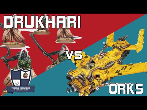 Drukhari (Brad Chester) vs. Orks (Will Paul) The Stud or Snotling 40k Major Round 3