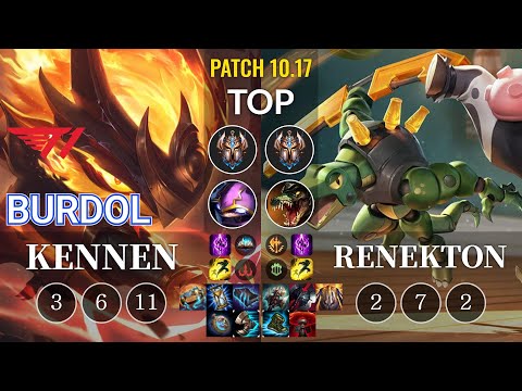 T1 Burdol Kennen vs Renekton Top - KR Patch 10.17
