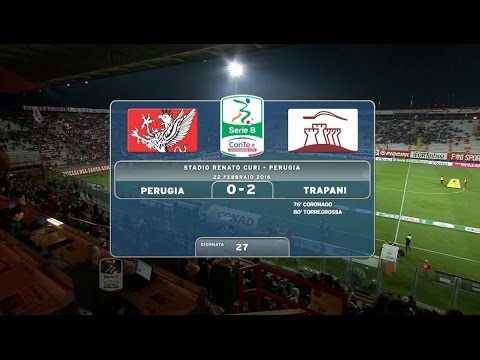 Highlights Perugia-Trapani 0-2, 27^ giornata SerieB 22.02.16 ©TrapaniCalcio.it