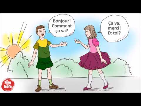 Bonjour, comment ça va? French greetings song for chidren