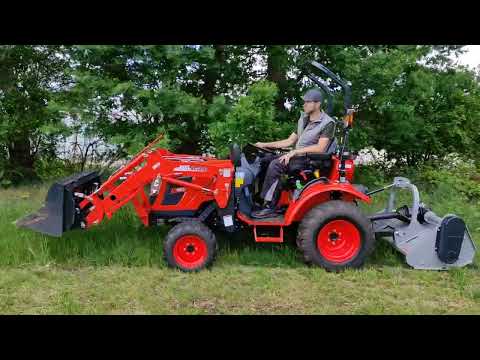 Kioti CX2510 HST mit Schlegelmulcher Jansen EFGC-145 - Erster kleiner Test auf der Wiese