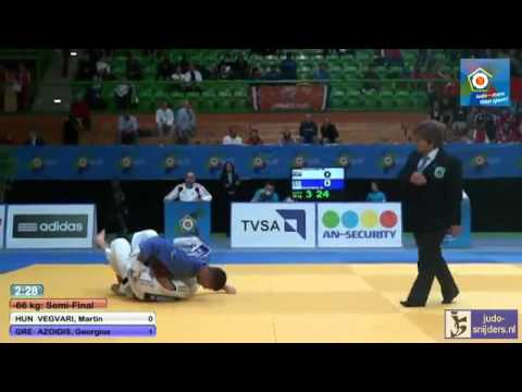 Judo 2013 European Championships Juniors Sarajevo: Vegvari (HUN) - Azoidis (GRE) [-66kg] semi-final