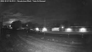 🔴Live Railcam: Nevada Iowa, USA - Cam 1 (West) (Clinton Subdivision) - Trains On Demand live webcam