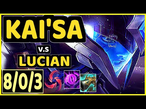 ICE (KAI'SA) vs LUCIAN - 8/0/3 KDA BOTTOM ADC GAMEPLAY - KR Ranked MASTER