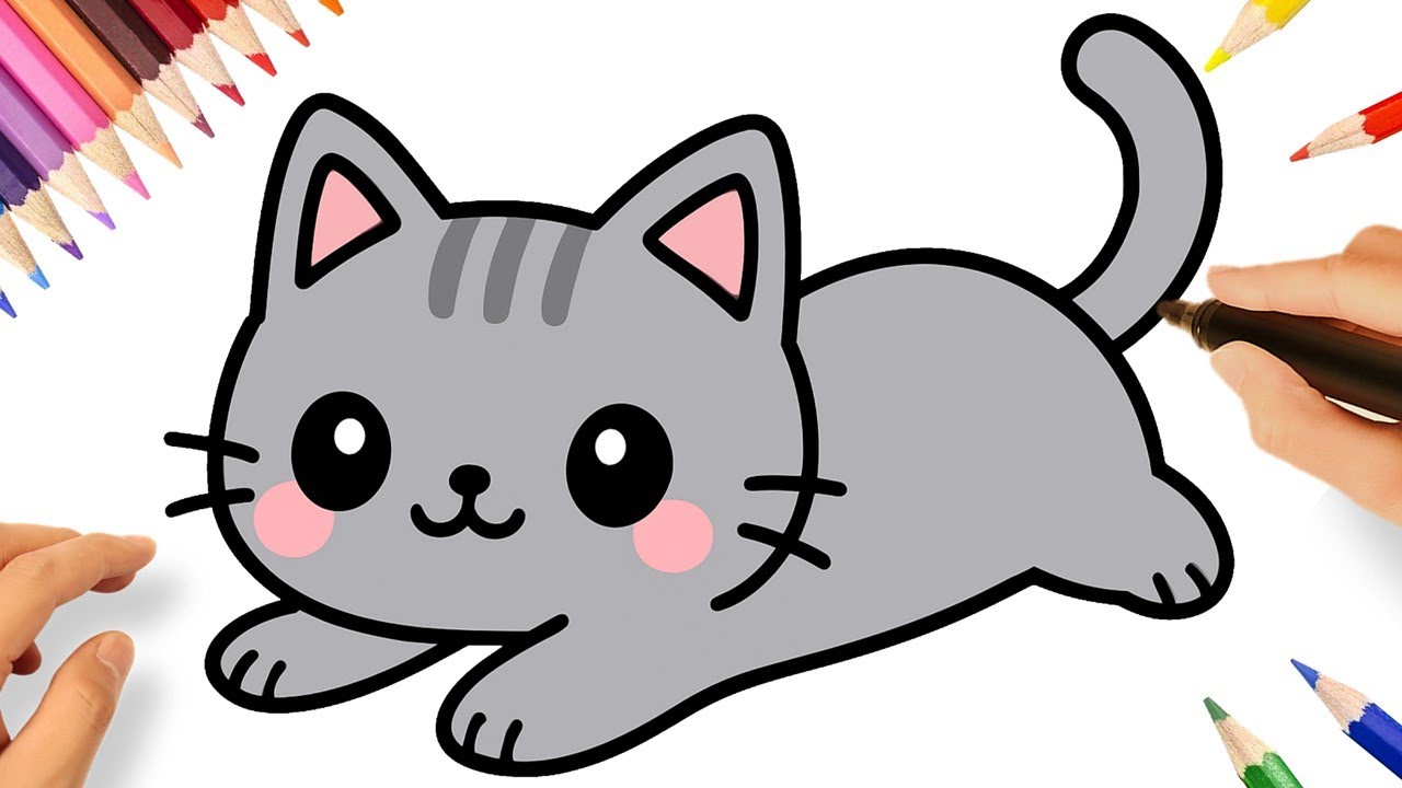 CÓMO DIBUJAR UN GATITO KAWAII FÁCIL 😻❤️