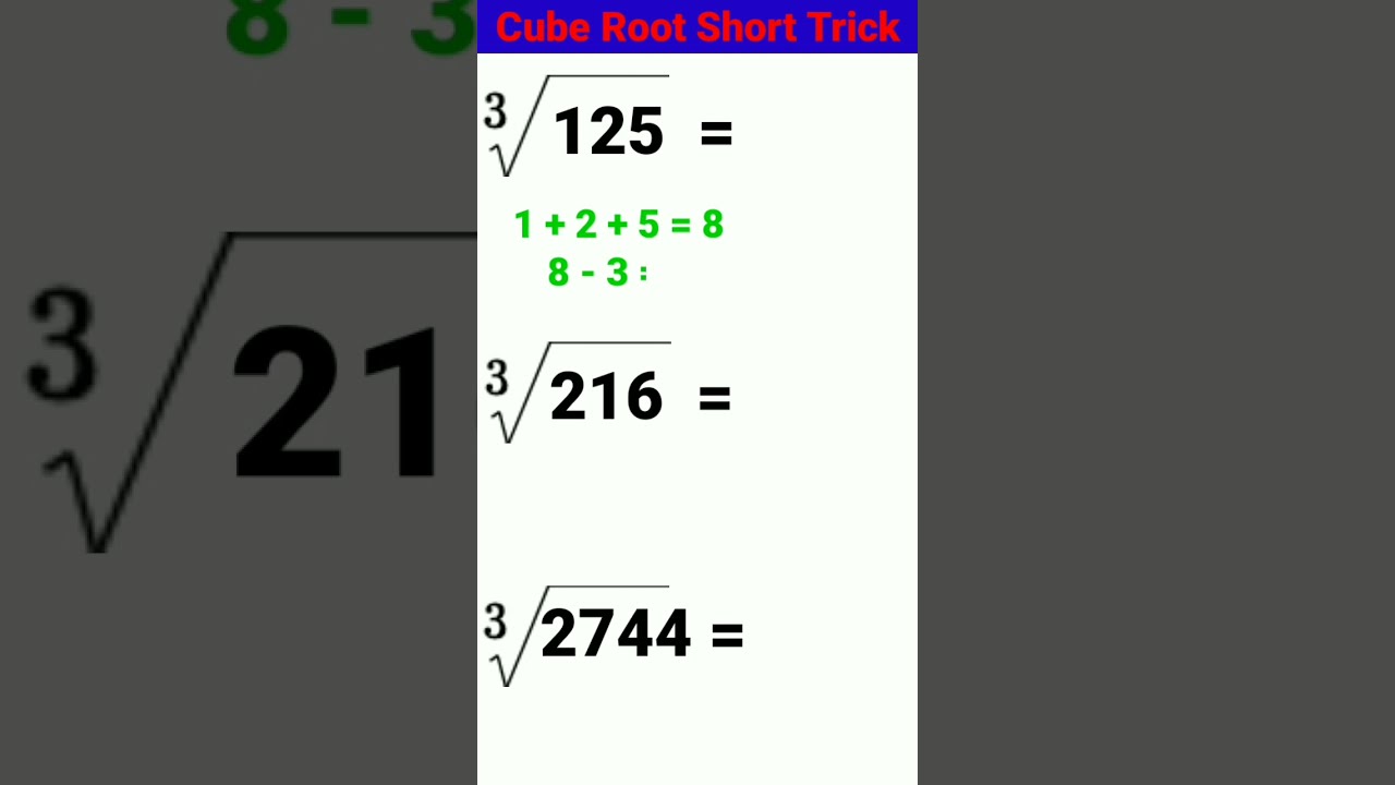 Cube Root Short Trick