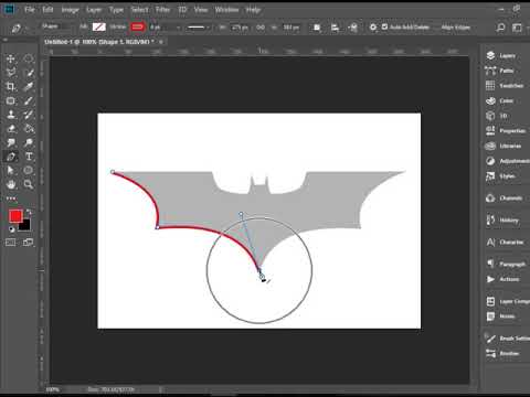 Tracing a Shape using Pen Tool in Photoshop, Batman Logo