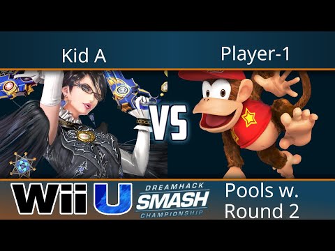 Dreamhack Atlanta 2017 - Kid A (Bayonetta) vs   Player-1 (Diddy Kong) - Smash 4 Pools w. Round 2