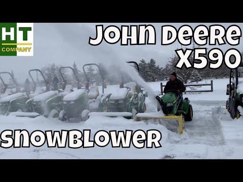 John Deere X590 Snow Blower in ACTION.
