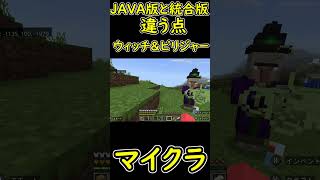 実は「ウィッチ」と「ピリジャー」の仕様で『統合版』と『JAVA版』に違いが存在した　小ネタ　【マイクラ/マインクラフト】 #shorts