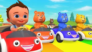 Learn Colors for Children - Little Baby Fun Play Teddy Bear Racing Color Cars | Kids Educational