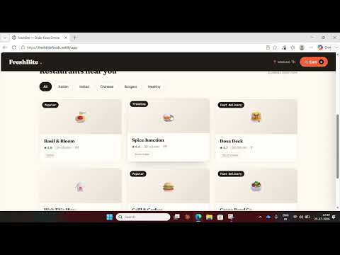 Task Demo - DAS003328 - FreshBite - Online Food Ordering