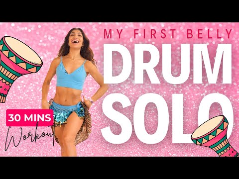 30-MIN Belly Dance Tutorial 🔥 My First Drum Solo | Belly Dance Shimmy Workout!