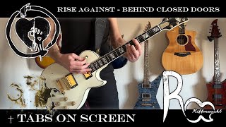 Rise Against - Behind Closed Doors Guitar Cover with Tabs on screen 4K UHD