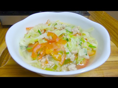 Cách nấu Canh Rau Bắp Cải với Thịt Bằm ngon ngọt cực hấp dẫn