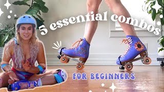 5 ESSENTIAL ROLLER SKATE trick combinations for beginners | Learn to roller skate in 30 days: day 4