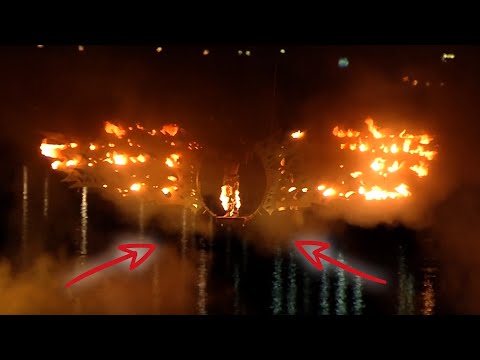 Klangwolke 2019: Brennender Ikarus stürzt in Donau