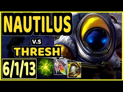 NAUTILUS vs THRESH - 6/1/13 KDA BOTTOM SUPPORT GAMEPLAY - KR Ranked MASTER