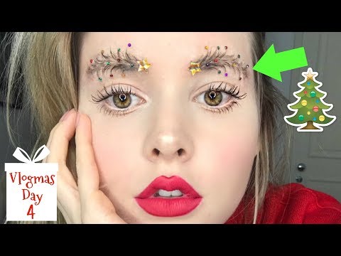 I Tried to Create Christmas Tree Eyebrows | Vlogmas Day 4 thumnail