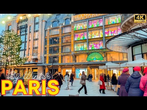 Paris, France 🇫🇷 - 4K PARIS Winter 2024 ✨28 November | Paris Walk 🎄 With Captions