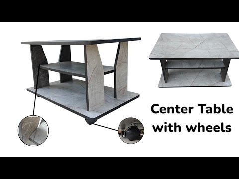 Center Table Plain Top With Castor Wheels