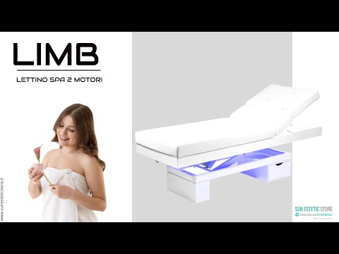 LIMB Lettino Spa in legno con cassetto base illuminata<br />regolabile 2 motori