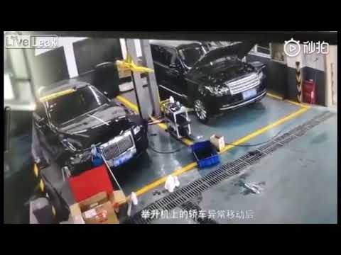 Worker PINNED as he was trying to save an EXPENSIVE Rolls Royce car