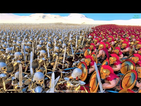 30,000 Skeleton Zombies vs 5000 Spartans Ultimate Epic Battle Simulator UEBS