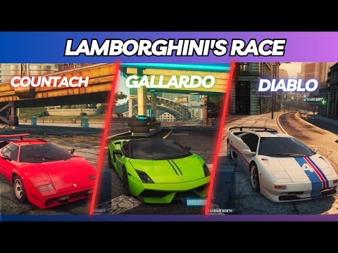 Lamborghini Gallardo VS Lamborghini Countach VS Lamborghini Diablo | RACE | Need For Speed MW 2012