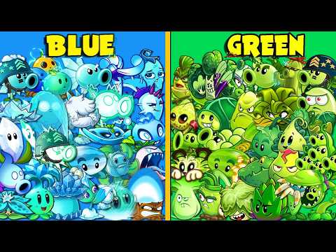 All Plants Team BLUE vs GREEN - Who Will Win? - Pvz 2 Team Plant vs Team Plant