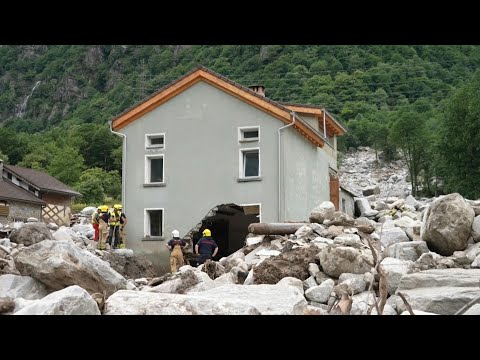 Video Thumbnail: Swiss village covered in rocks after flooding and landslides | AFP