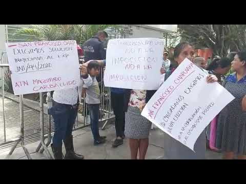 Habitantes de San Francisco Chapulapa exigen al tribunal electoral.