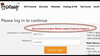 How to unlock godaddy account. Fix "This account is locked". Please contact Customer Support